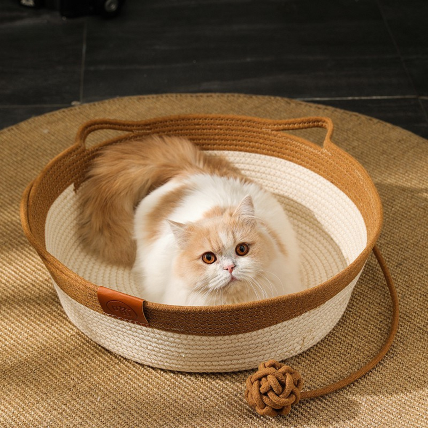 Panier Cocon Tressé pour Chat